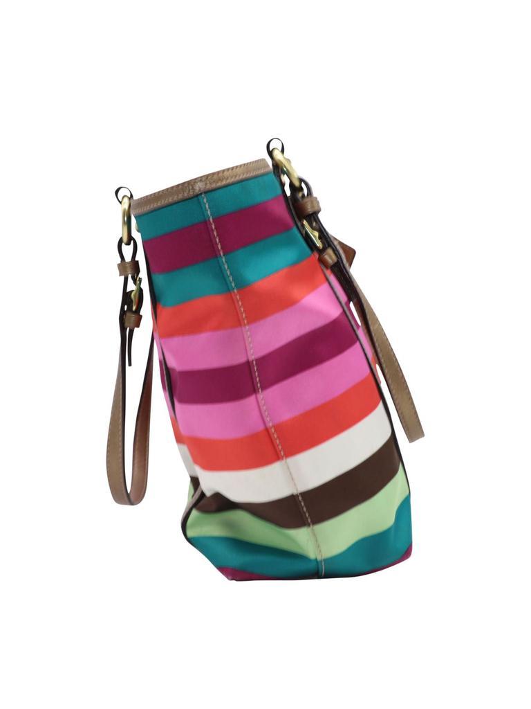 商品[二手商品] Coach|Coach Striped Legacy Tote Bag In Multicolor Silk,价格¥1341,第4张图片详细描述