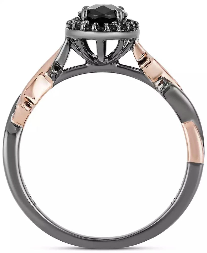 商品Disney Enchanted Vault|Onyx & Black Diamond (1/10 ct. t.w.) Maleficent Halo Ring in Black Rhodium-Plated Sterling Silver & 14k Rose Gold-Plate,价格¥808,第4张图片详细描述