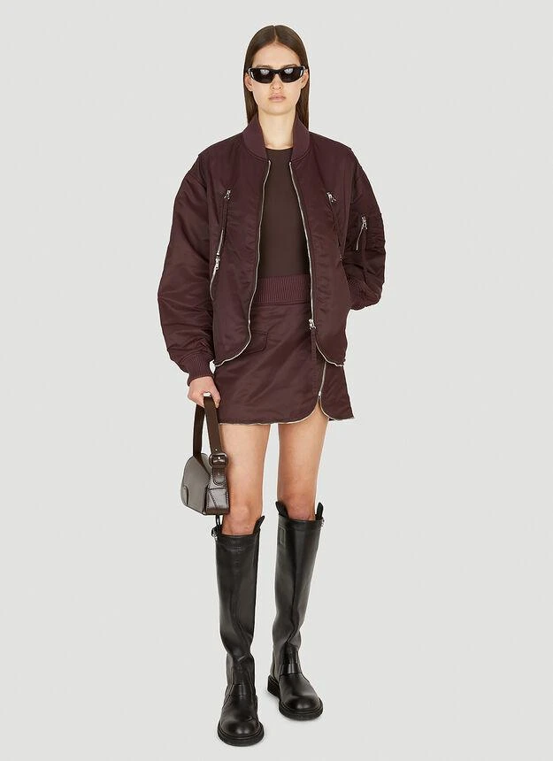 商品Helmut Lang|Bomber Skirt in Burgundy,价格¥1227,第2张图片详细描述