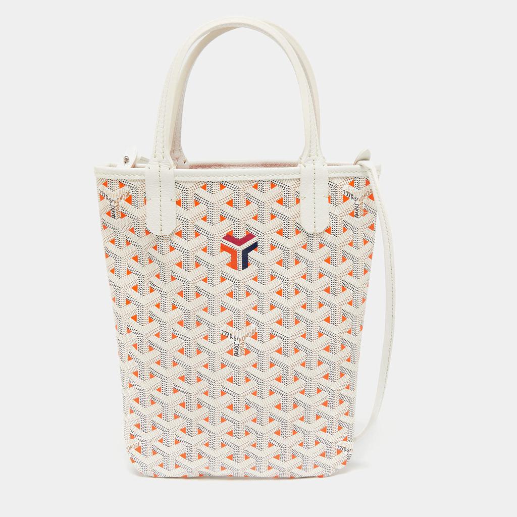 Goyard White/Orange Goyardine Coated Canvas and Leather Poitiers Claire-Voie Tote商品第1张图片规格展示