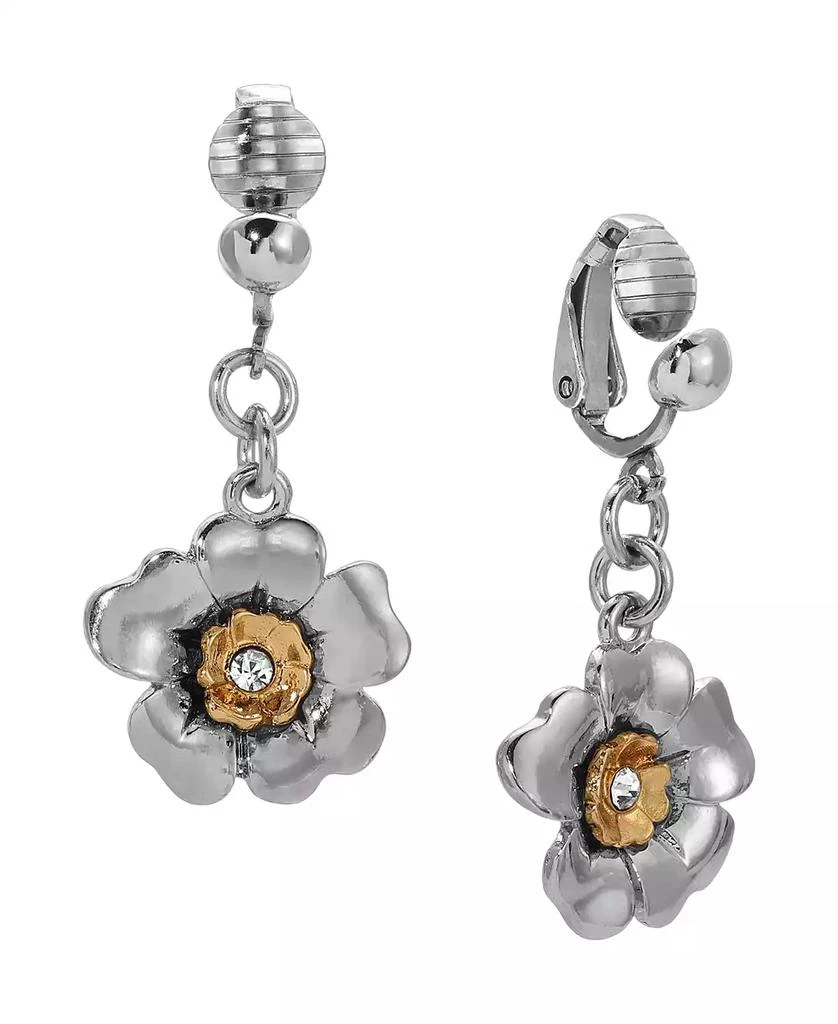 商品2028|Crystal Flower Clip Earrings,价格¥168,第1张图片