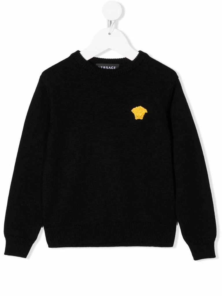 商品Versace|Pullover Nero In Lana Vergine Bambino,价格¥2406,第1张图片