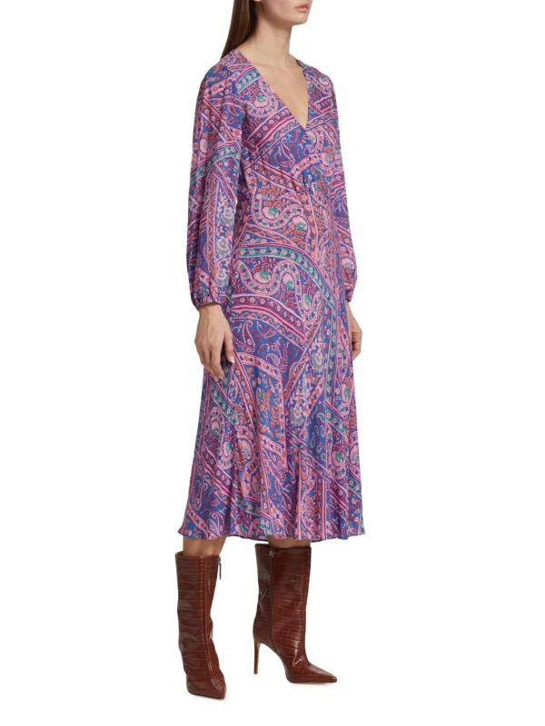 商品ba&sh|Franky Paisley Midi Wrap Dress,价格¥586,第3张图片详细描述