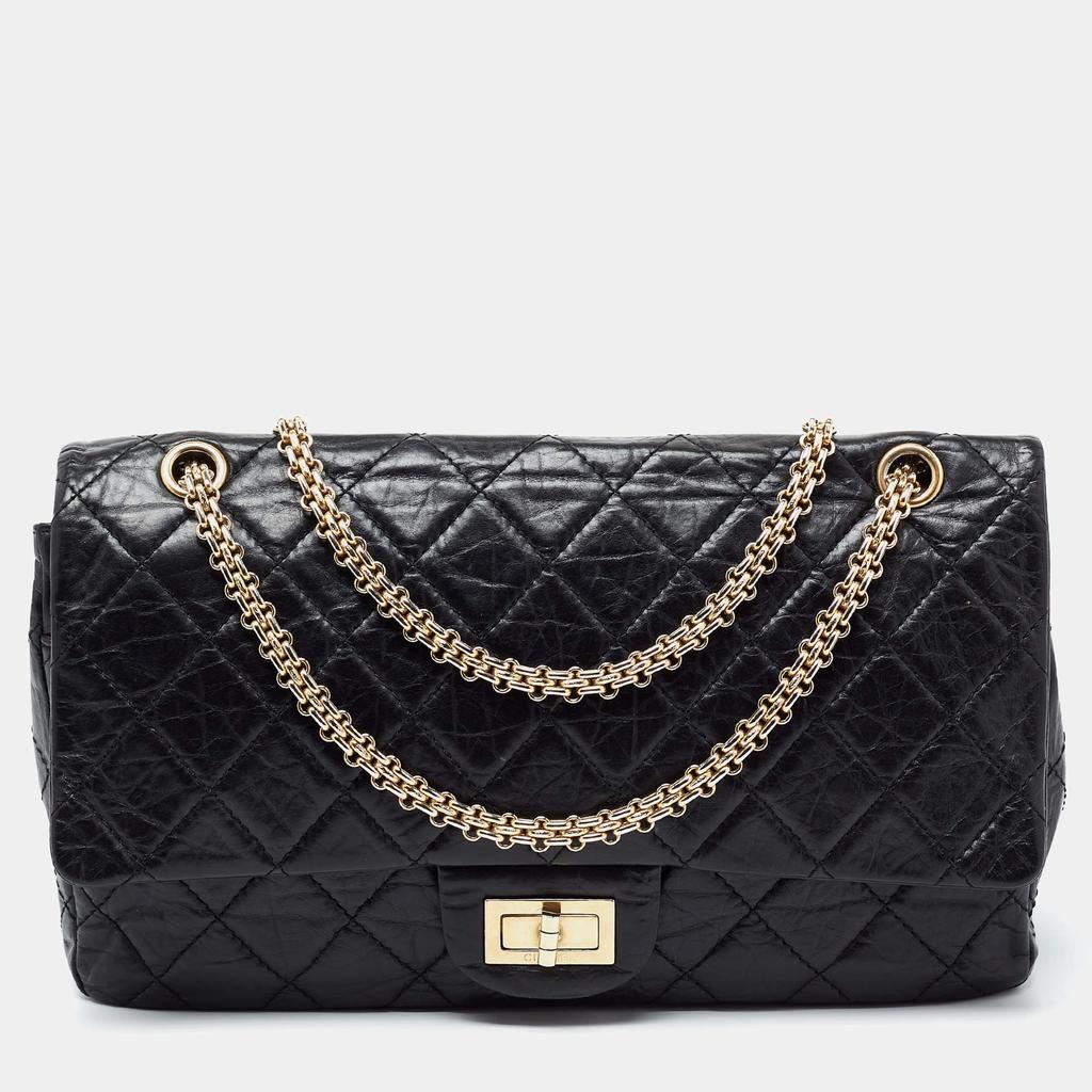 Chanel Black Quilted Aged Leather Reissue 2.55 Classic 227 Flap Bag商品第1张图片规格展示