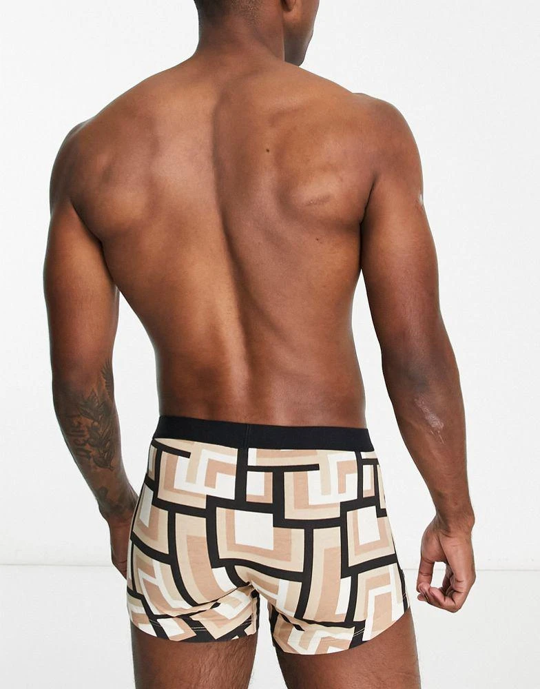 商品ASOS|ASOS DESIGN jersey trunks in beige abstract print,价格¥99,第2张图片详细描述