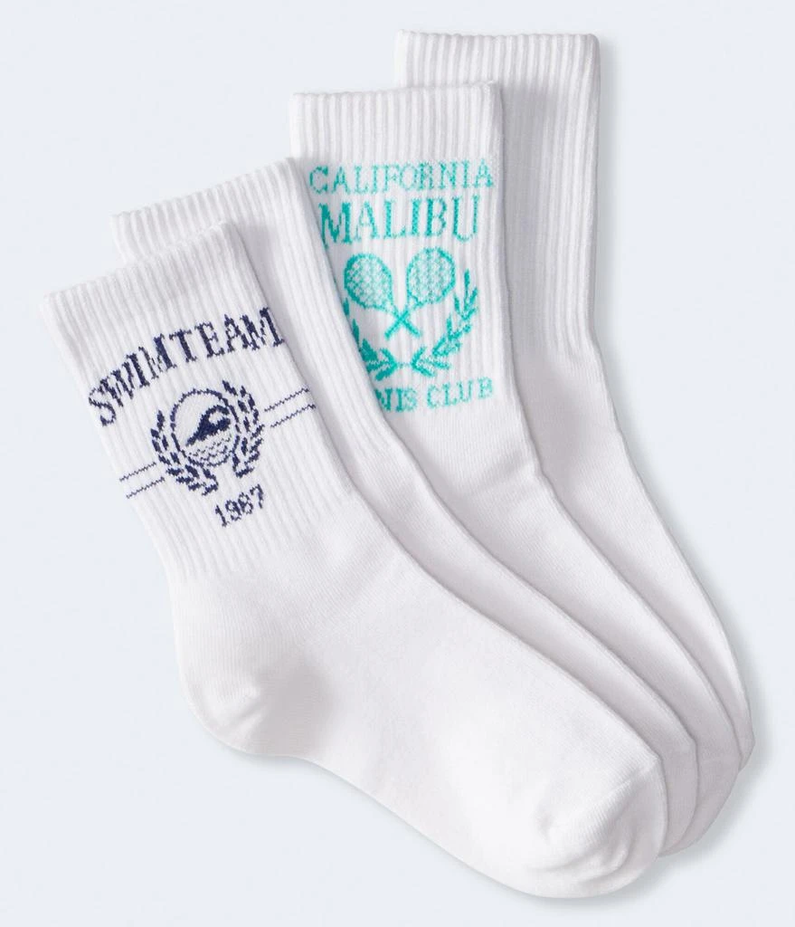 商品Aeropostale|Aeropostale Sporty Girl Crew Sock 2-Pack,价格¥24,第1张图片