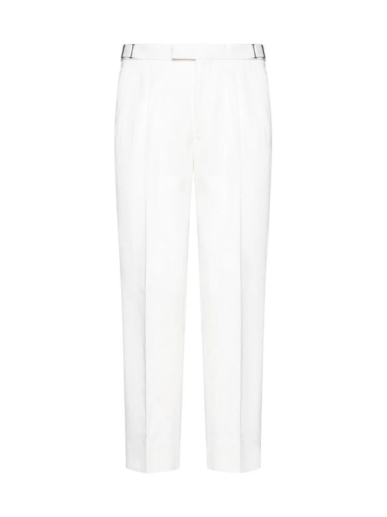 商品Zegna|Ermenegildo Zegna Buckle Detailed Cropped Trousers,价格¥3870,第1张图片
