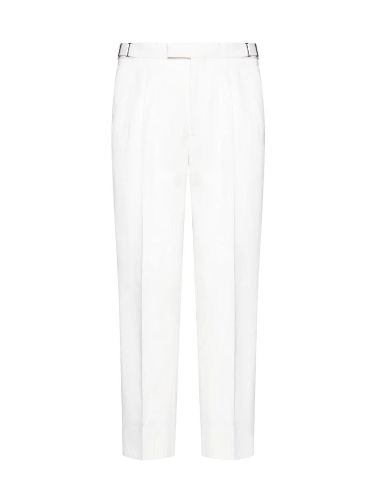 商品Zegna|Zegna Buckle Detailed Cropped Trousers,价格¥7648,第1张图片