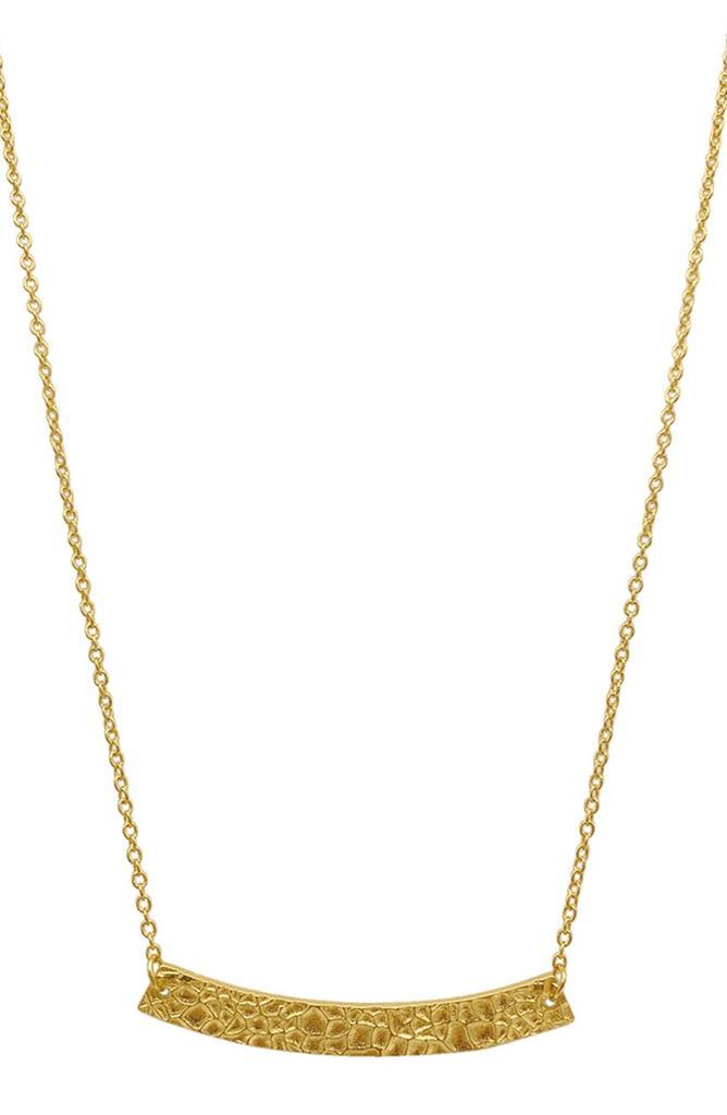 商品ADORNIA|14K Gold Plated Hammered Bar Pendant Necklace,价格¥187,第1张图片