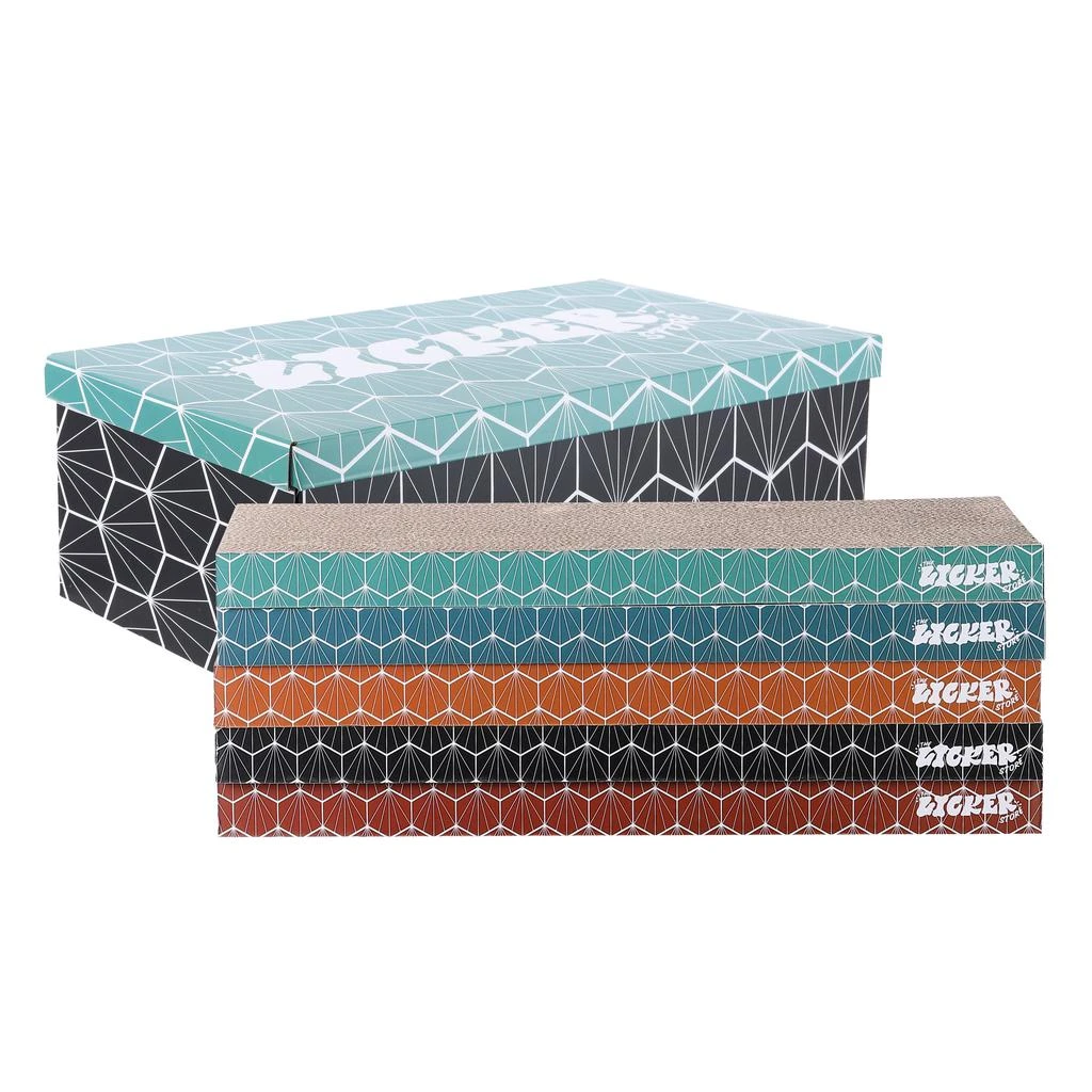 Naomi 17" Modern Cardboard Reversible Cat Scratcher Pad in Box with Catnip, Multi-Colored (5-Pack) 商品
