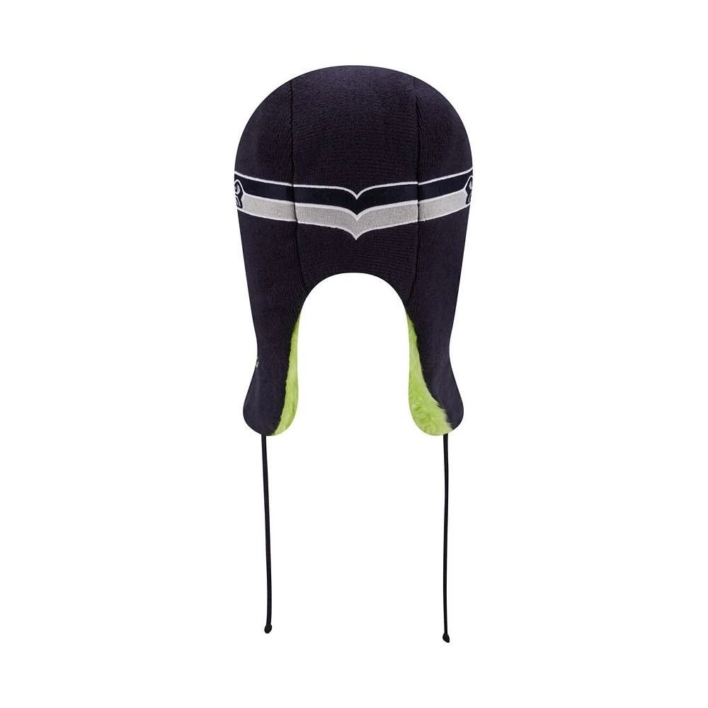 商品New Era|Men's College Navy Seattle Seahawks Helmet Head Trapper Knit Hat,价格¥261,第3张图片详细描述