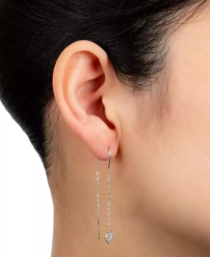 商品Giani Bernini|Cubic Zirconia Heart Threader Earrings, Created for Macy's,价格¥145,第2张图片详细描述
