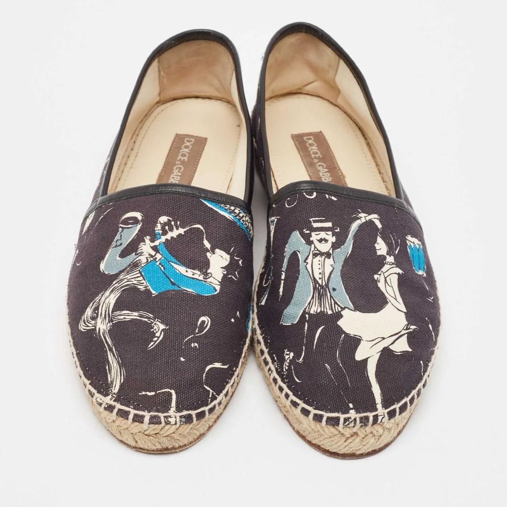 商品[二手商品] Dolce & Gabbana|Dolce & Gabbana Navy Blue Printed Canvas Slip On Espadrilles Size 40,价格¥1864,第3张图片详细描述