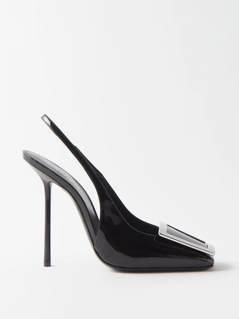 商品Yves Saint Laurent|Maxine 115 patent-leather slingback pumps,价格¥10252,第1张图片
