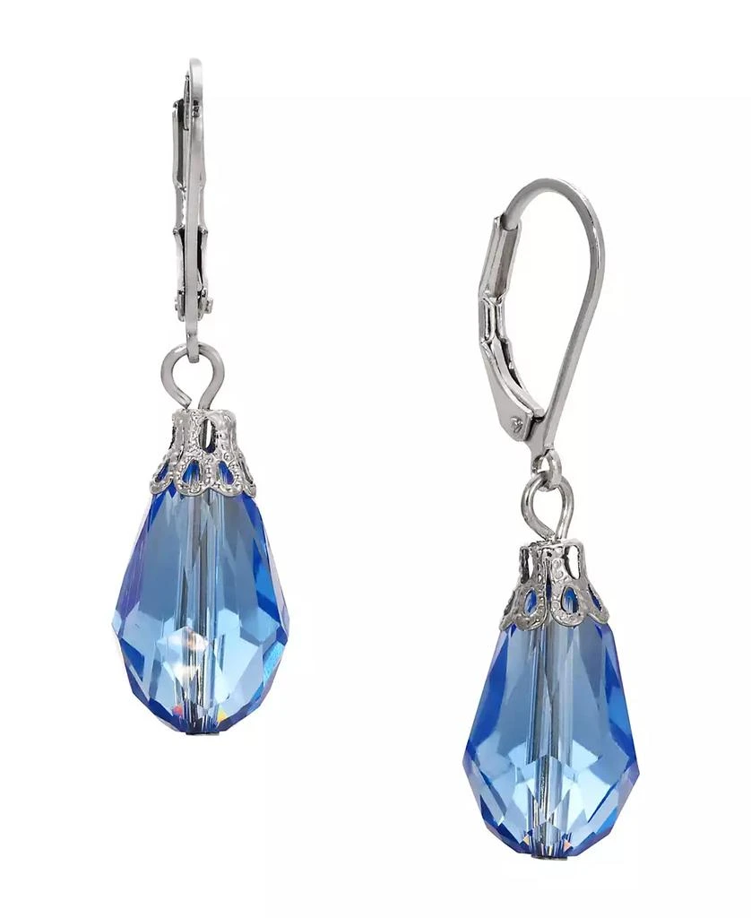 商品2028|Silver-Tone Crystal Faceted Drop Earrings,价格¥120,第1张图片