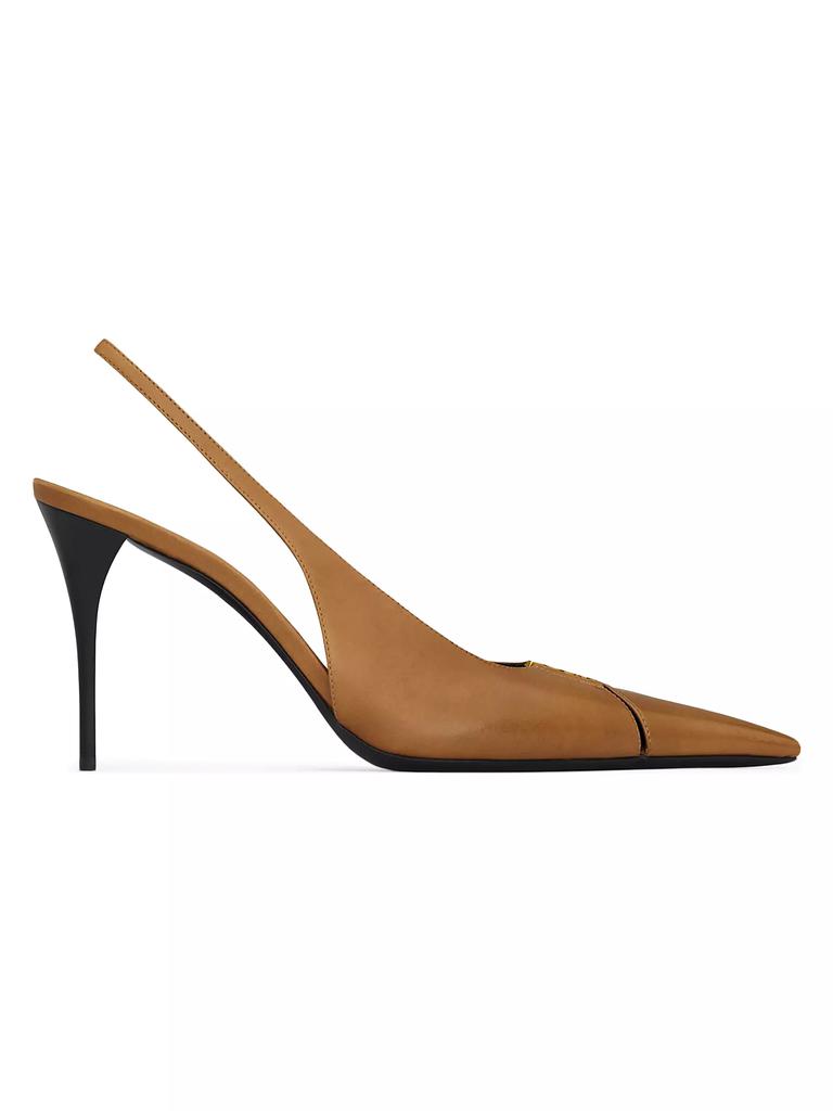 【SAINT LAURENT】BABYLONE BRETEUIL●806685AAESX1000 BABYLONE BRETEUIL slingback pumps in smooth leather | Saint
