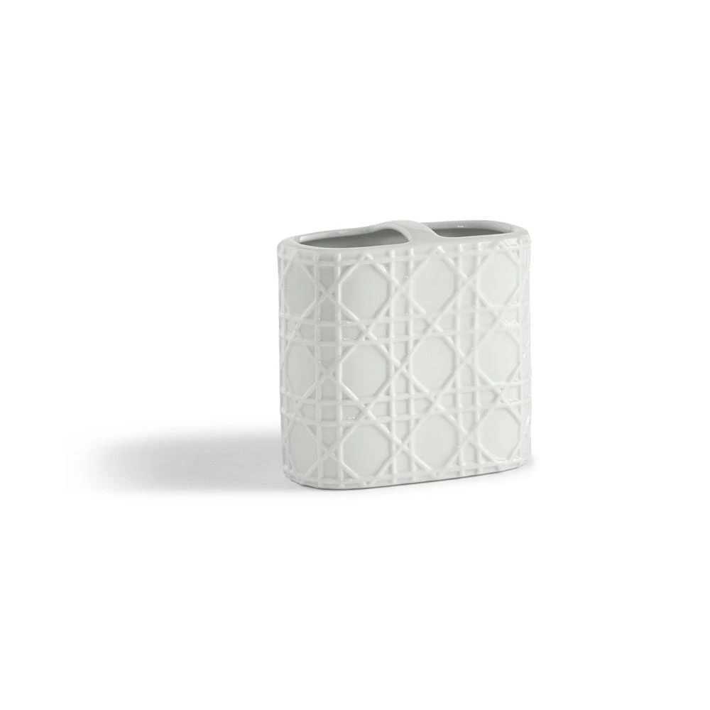 商品Cassadecor|Wicker Embossed Porcelain Toothbrush Holder,价格¥182,第1张图片