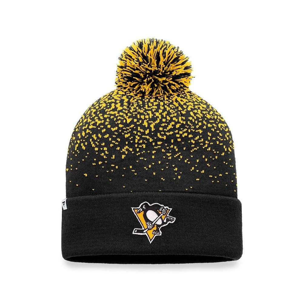 商品Fanatics|Men's Branded Black Pittsburgh Penguins Iconic Gradient Cuffed Knit Hat with Pom,价格¥197,第2张图片详细描述