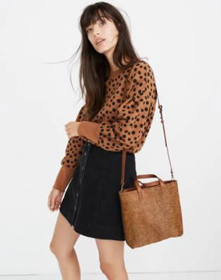 商品Madewell|The Transport in Spotted Calf Hair 拉链斜挎包,价格¥789,第2张图片详细描述