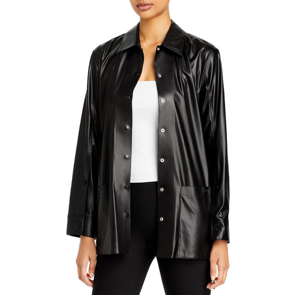 商品Theory|Theory Womens Faux Leather Lightweight Shirt Jacket,价格¥721,第1张图片