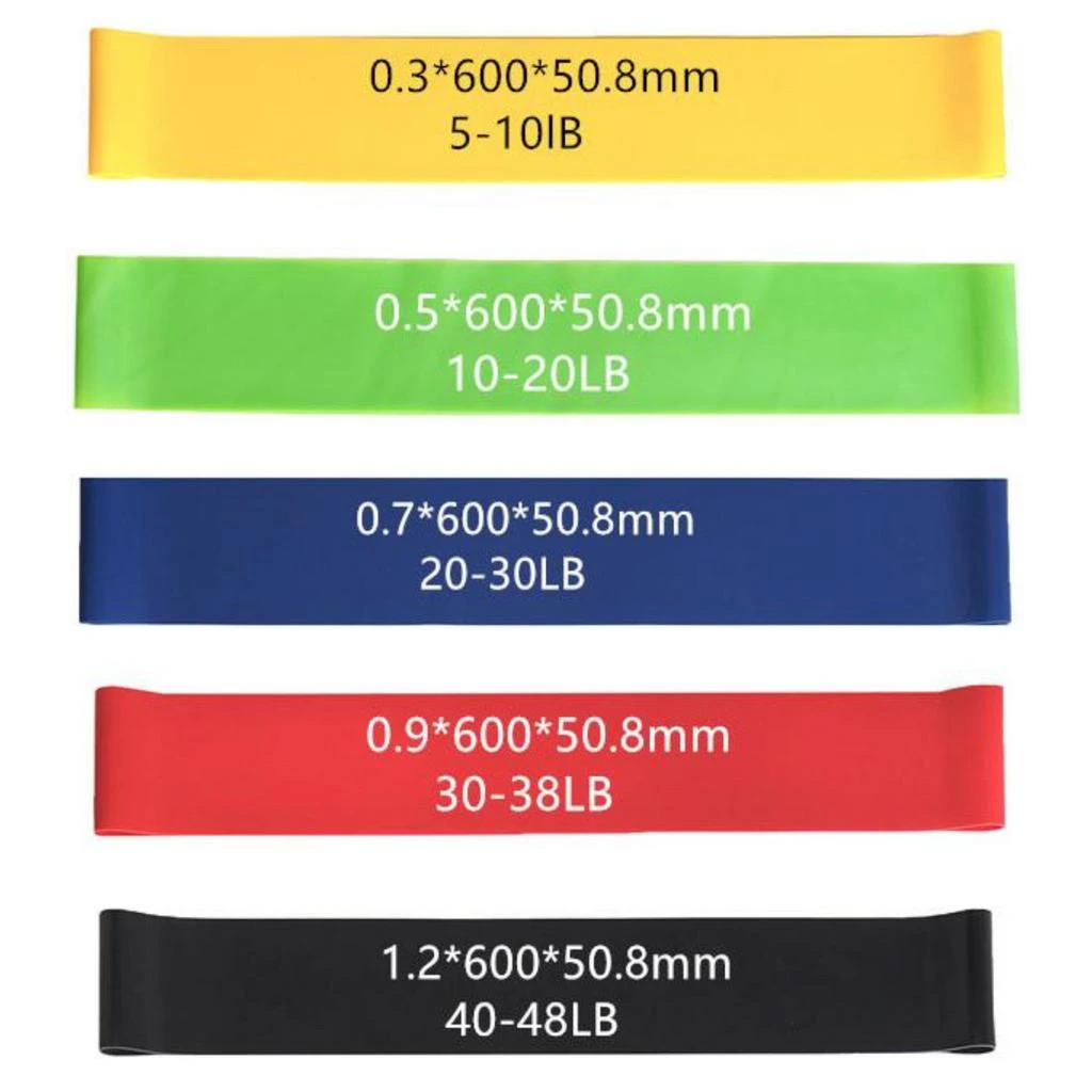 商品Jupiter Gear|5 Piece Set of Resistance Loop Exercise Body Bands with Carry Bag,价格¥176,第3张图片详细描述