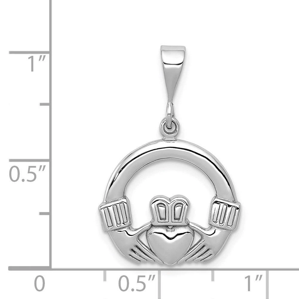 商品Diamond2Deal|14k White Gold Claddagh Charm,价格¥3137,第3张图片详细描述