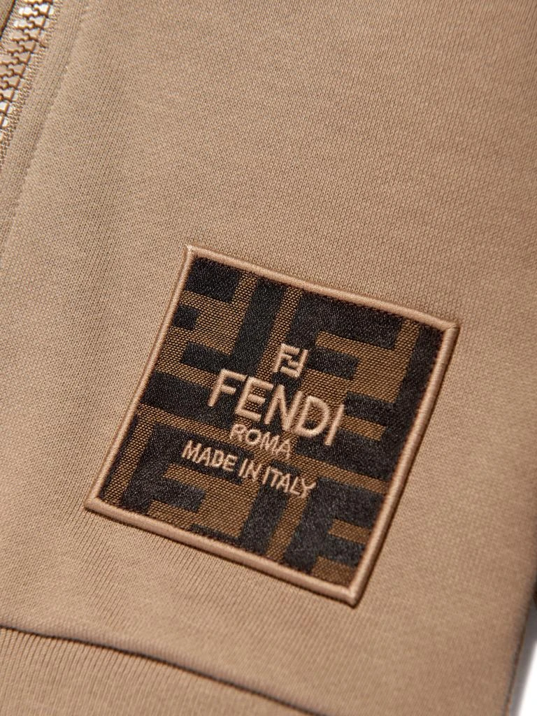 商品Fendi|Baby Logo Patch Zip Up Top in Beige,价格¥2562,第3张图片详细描述