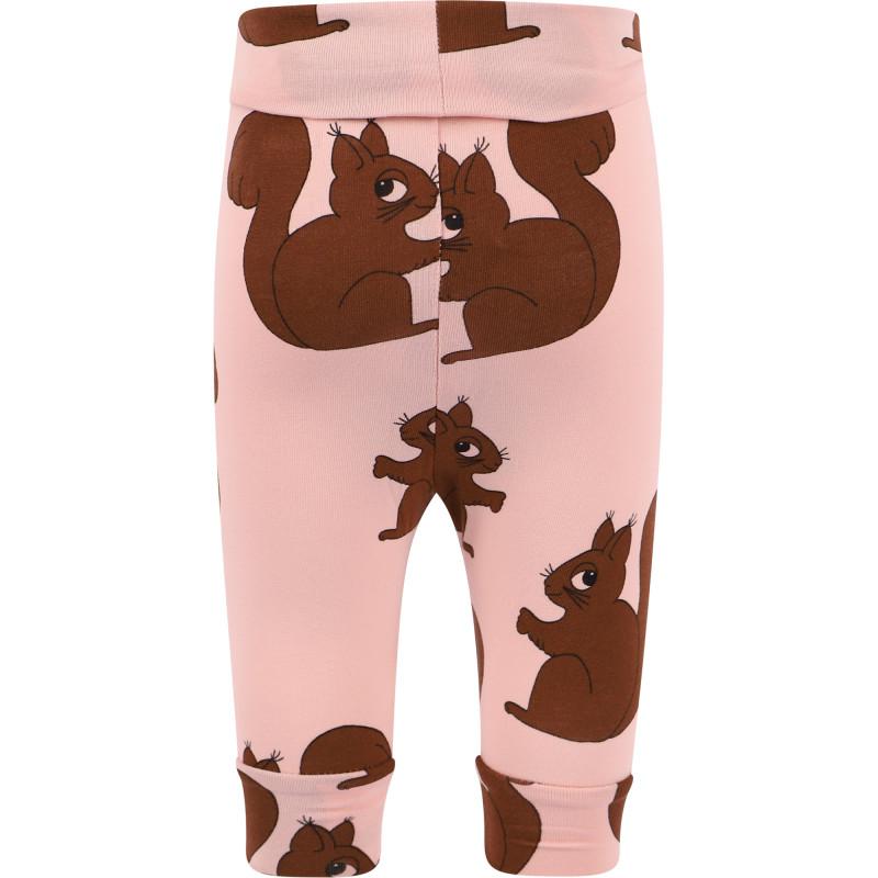 Squirrel print organic cotton baby pants in pink商品第2张图片规格展示