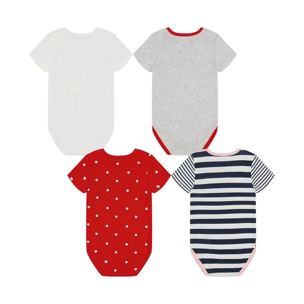 商品Tommy Hilfiger|Baby Girls Pattern Logo Short Sleeve Bodysuits, Pack of 4,价格¥185,第2张图片详细描述