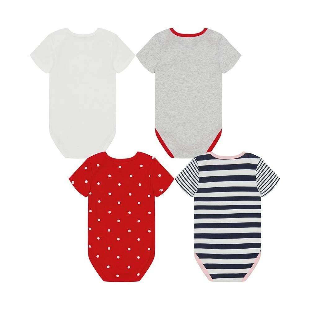 商品Tommy Hilfiger|Baby Girls Pattern Logo Short Sleeve Bodysuits, Pack of 4,价格¥192,第2张图片详细描述