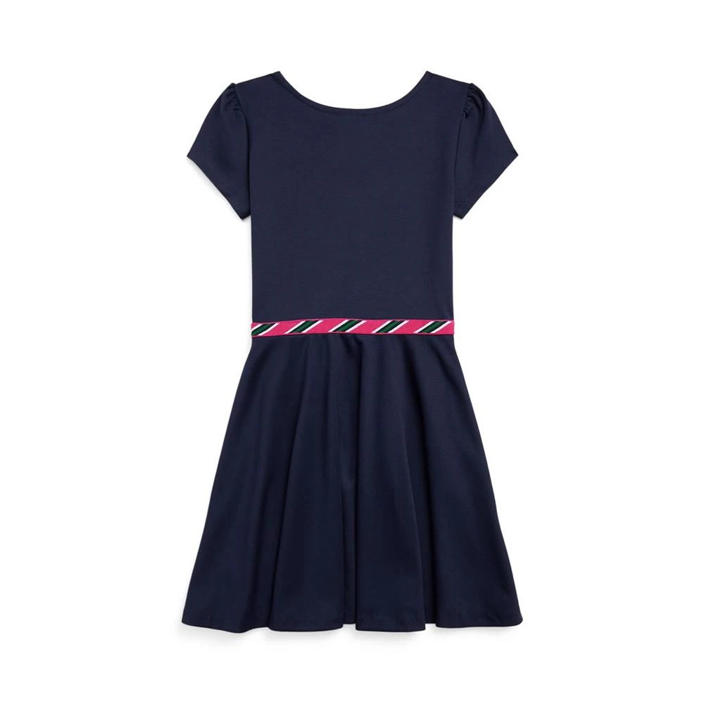 商品Ralph Lauren|Little Girls Short Sleeves Striped-Trim Ponte Dress,价格¥493,第1张图片