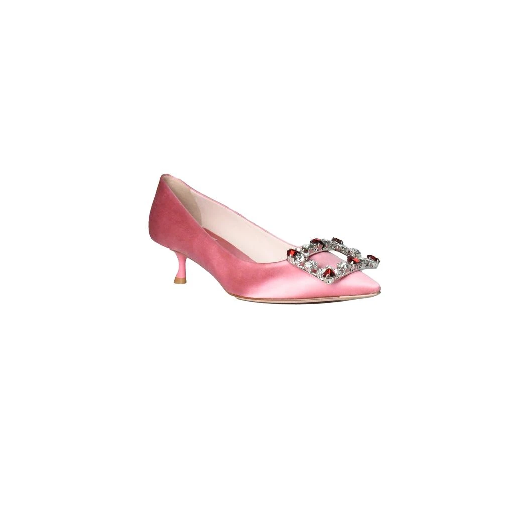 商品Roger Vivier|Roger Vivier Brochamour Heart Buckle Heels Light Pink 45mm,价格¥5666,第1张图片