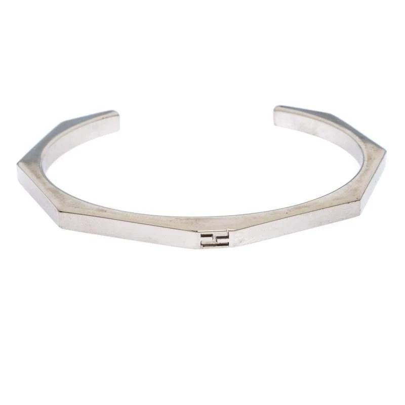 商品[二手商品] Fendi|Fendi Baguette Silver Tone Open Cuff Bracelet,价格¥1399,第1张图片