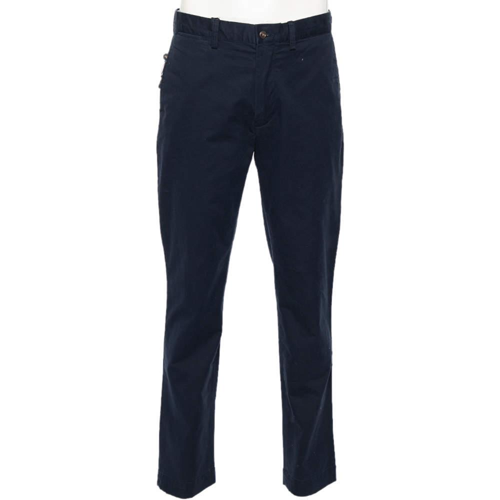 Polo Ralph Lauren Navy Blue Cotton Classic Fit Formal Pants L商品第1张图片规格展示