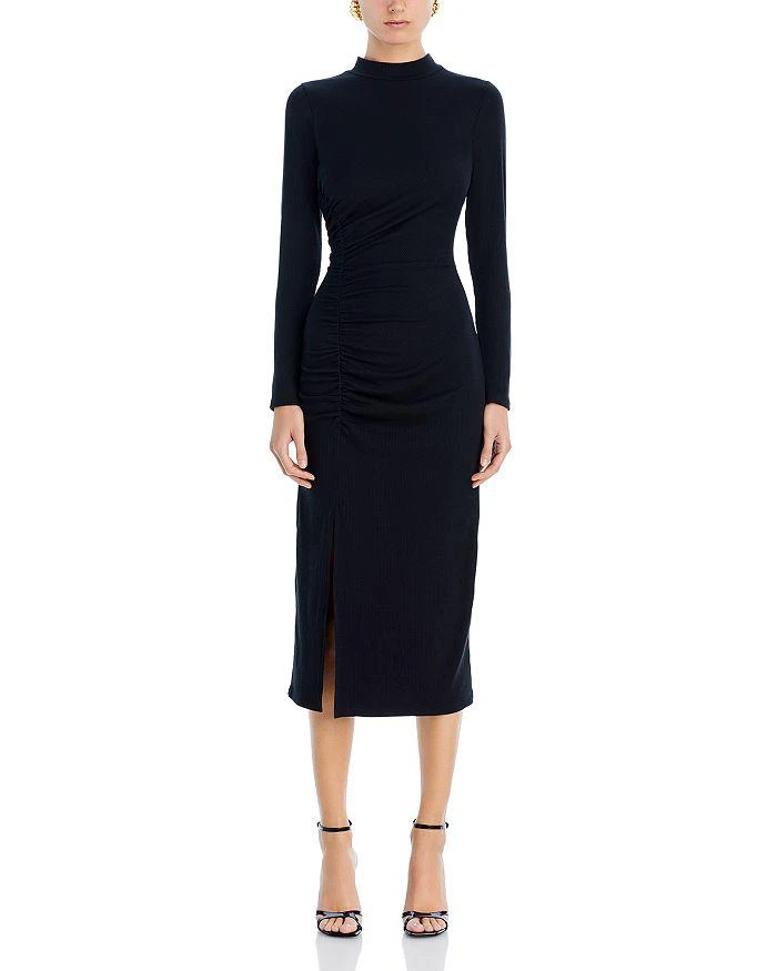 商品AQUA|Rib Knit Mock Neck Midi Dress - 100% Exclusive,价格¥588,第3张图片详细描述