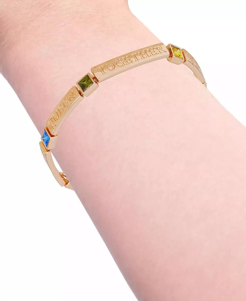 商品GUESS|Gold-Tone Multicolor Stone Inspirational Bracelet,价格¥108,第2张图片详细描述