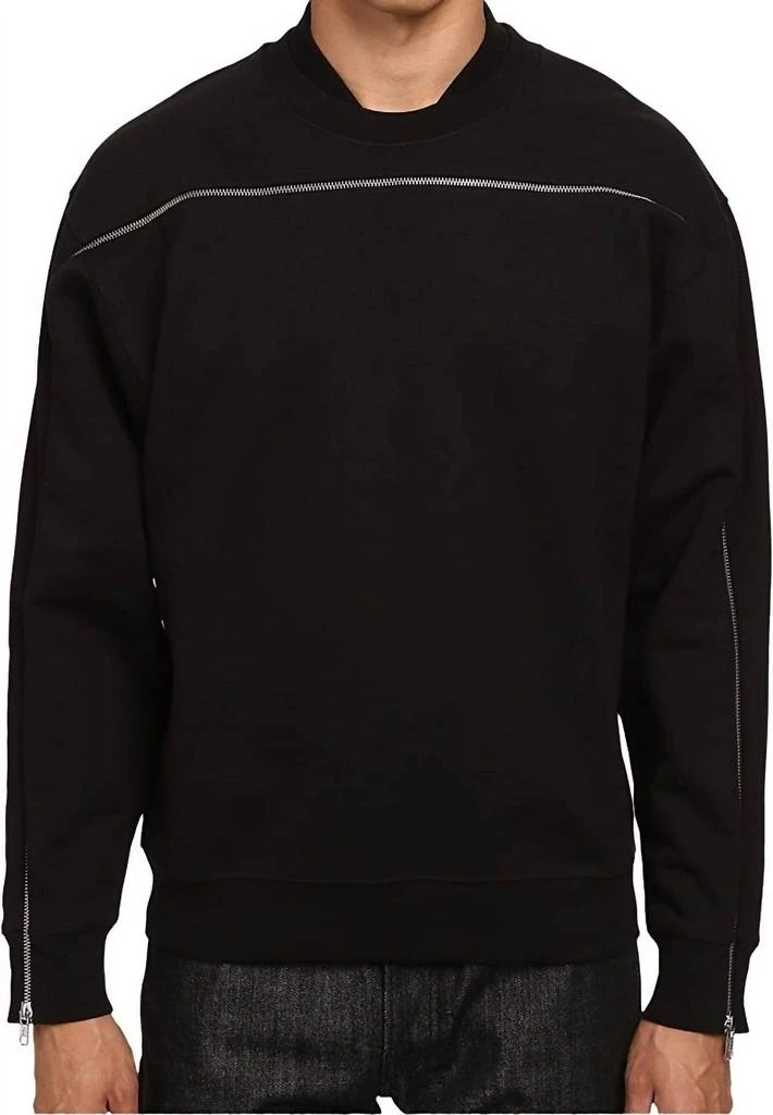 商品Alexander McQueen|Men Single Zip Sweatshirt In Black,价格¥1704,第1张图片