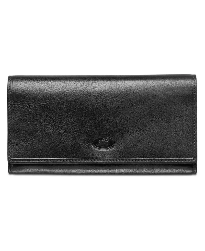 商品Mancini Leather Goods|Equestrian-2 Collection RFID Secure Trifold Checkbook Wallet,价格¥430,第1张图片