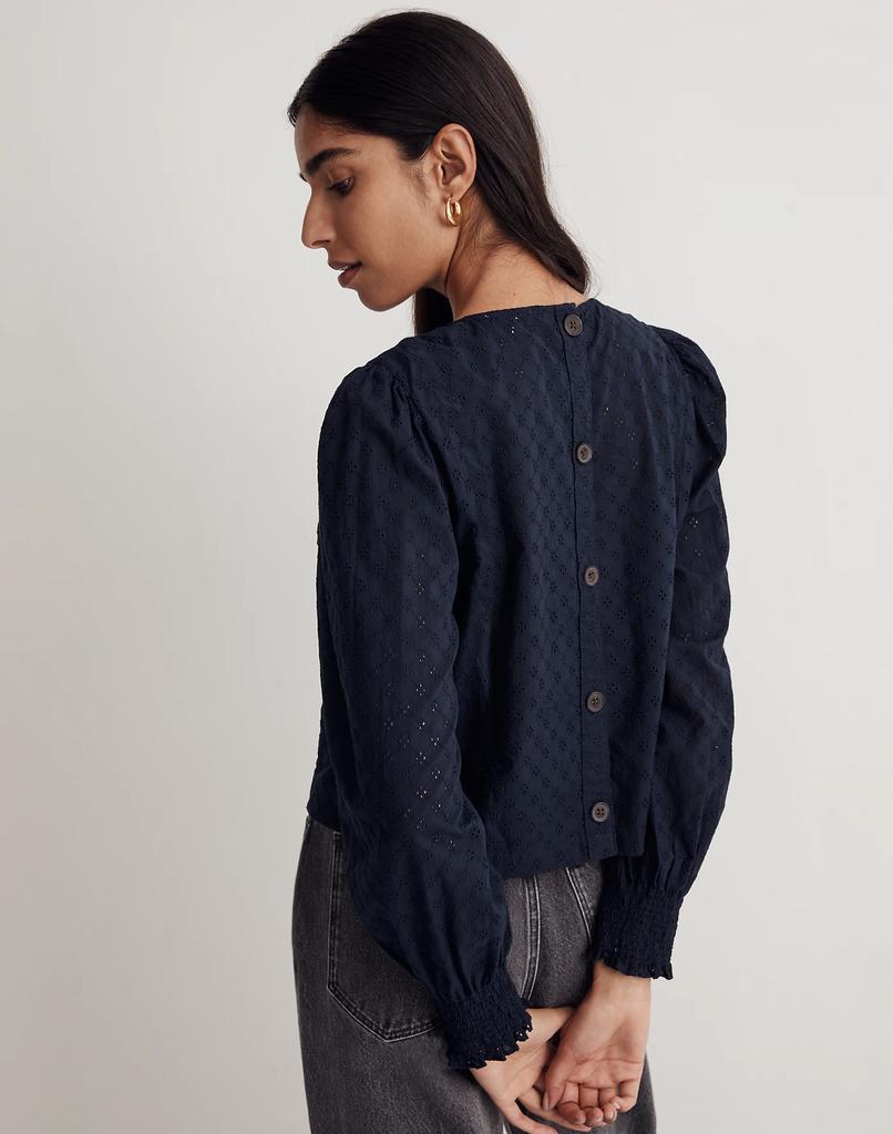 商品Madewell|Eyelet Button-Back Top,价格¥551,第5张图片详细描述