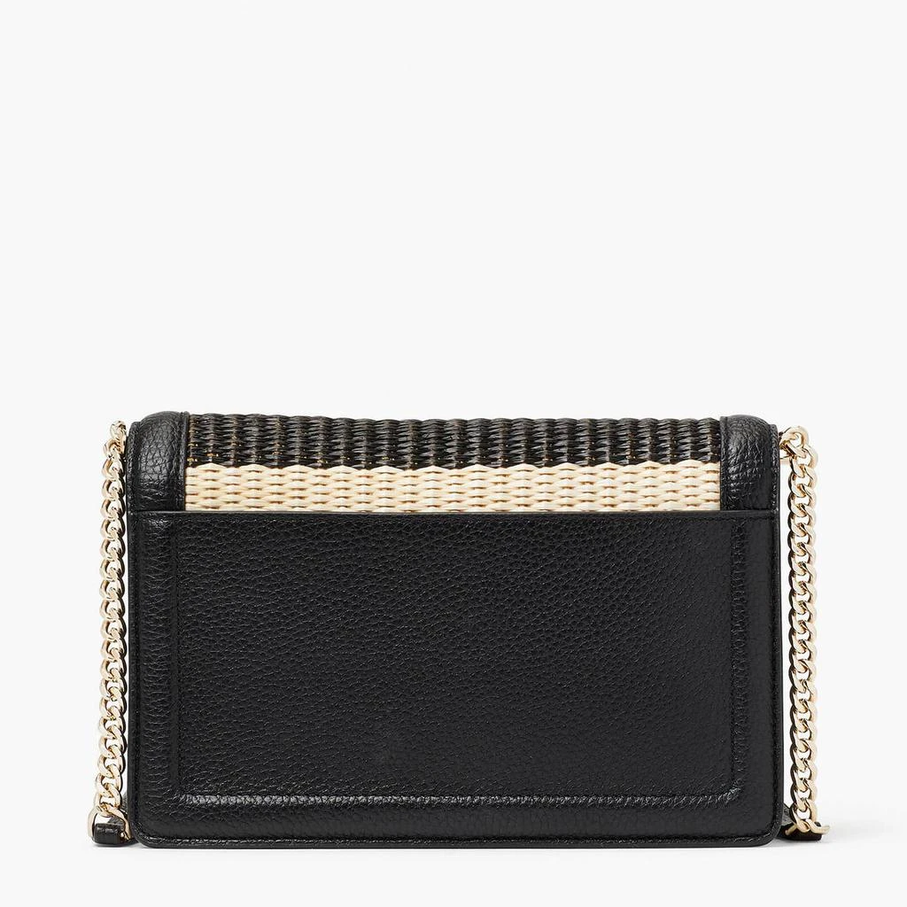 商品Kate Spade|Kate Spade New York Women's Knott Striped Straw Flap Cross Body Bag - Black Multi,价格¥944,第3张图片详细描述