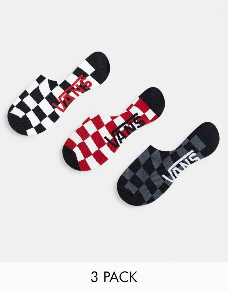 商品Vans|Vans Classic Super no show 3-pack checkerboard socks in multi,价格¥101,第1张图片