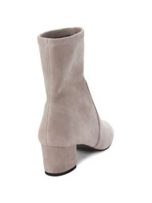 商品Stuart Weitzman|Sofia Block Heel Suede Sock Boots,价格¥2493,第3张图片详细描述
