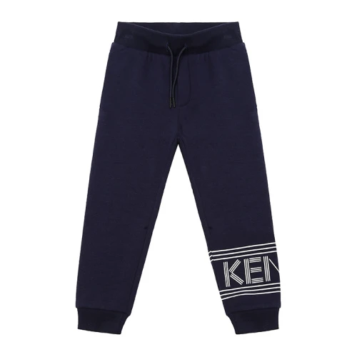 商品[国内直发] Kenzo|KENZO 男童藏蓝色棉质字母LOGO印花运动裤 KP2363-804,价格¥710,第1张图片