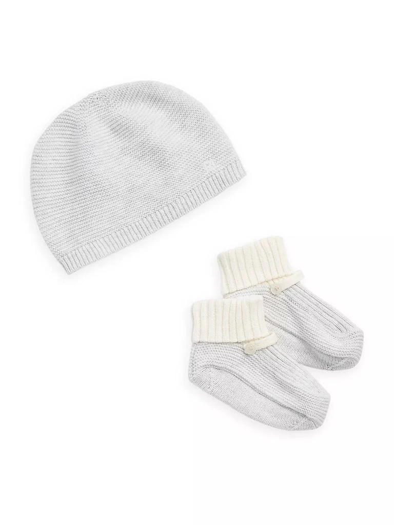 商品Ralph Lauren|Baby's Organic Cotton Hat & Booties Set,价格¥446,第1张图片