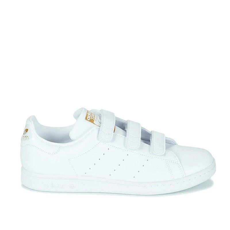 商品Adidas|ADIDAS阿迪达斯 经典STAN SMITH款 白色皮革金色logo印花鞋尾魔术贴板鞋休闲小白鞋,价格¥1225,第1张图片