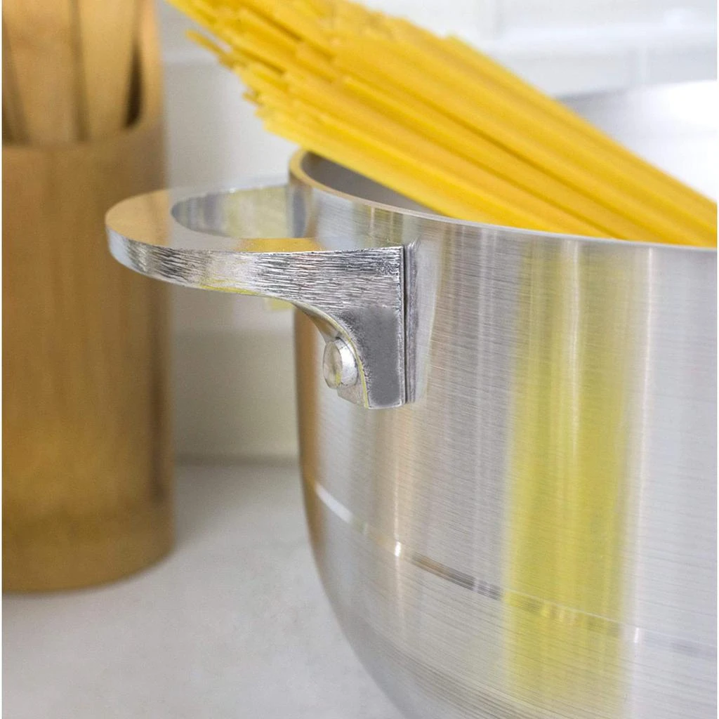 商品Home Basics|Home Basics 5.6 Liter Aluminum Caldero with Glass Lid, Satin Nickel,价格¥269,第5张图片详细描述