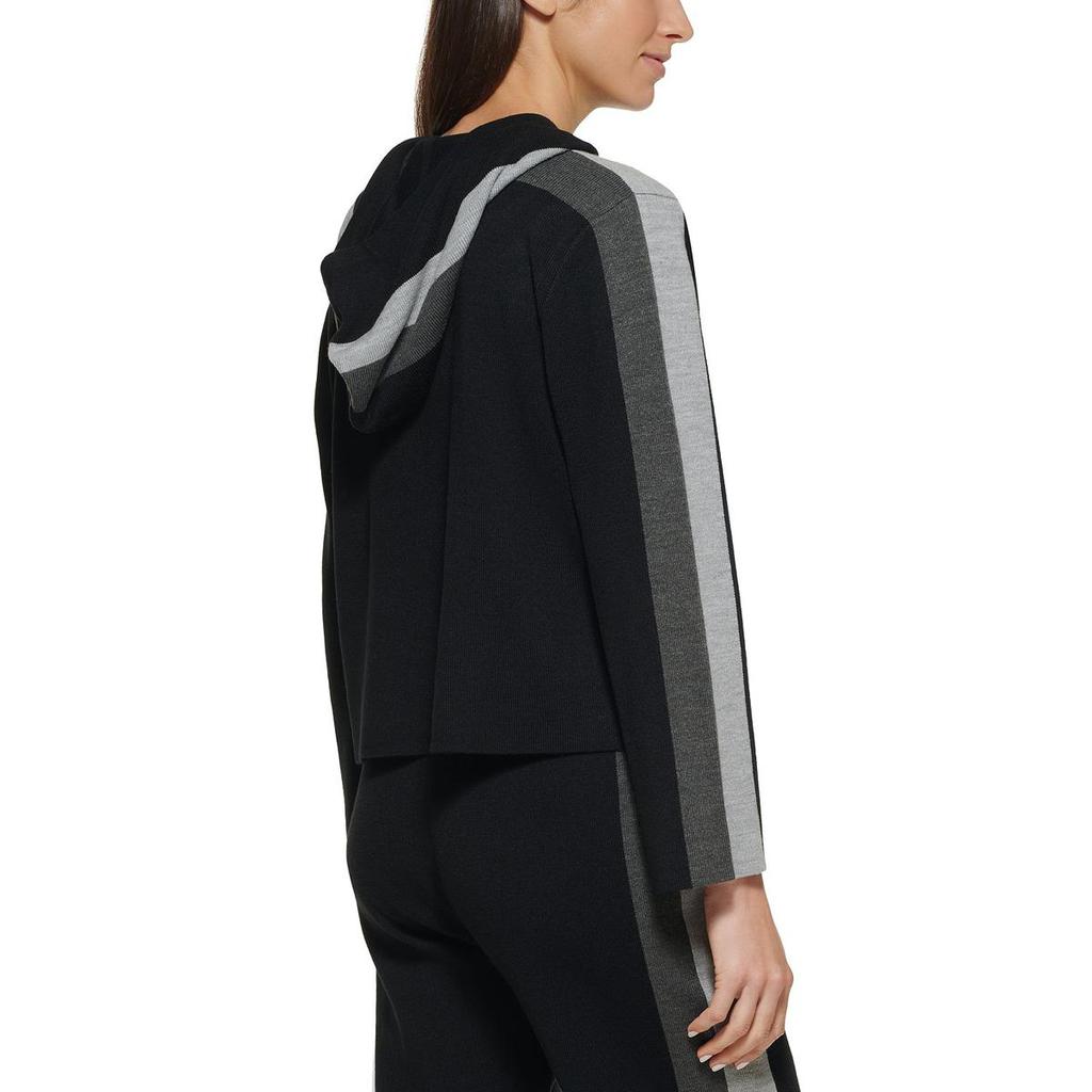 Calvin Klein Womens Striped Comfy Hoodie商品第3张图片规格展示