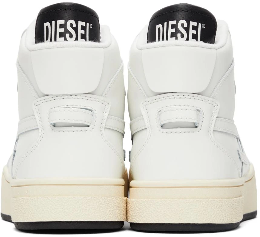 商品Diesel|White Ukiyo Mid Sneakers,价格¥920,第4张图片详细描述