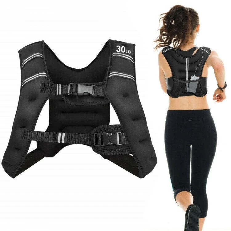商品Hivvago|30LBS Workout Weighted Vest with Mesh Bag Adjustable Buckle-30 lbs,价格¥766,第1张图片