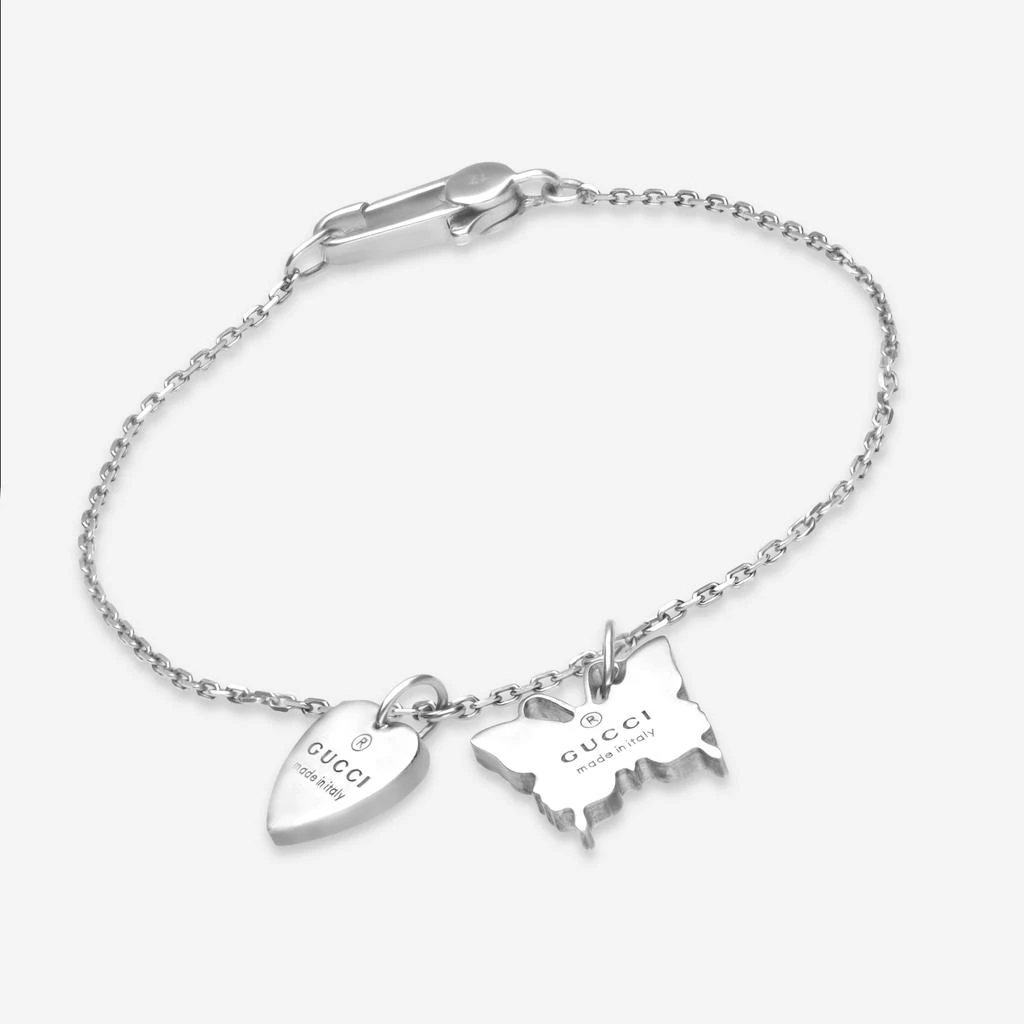 商品Gucci|Gucci Sterling Silver Heart and Butterfly Charm Bracelet YBA223516001017,价格¥2505,第1张图片